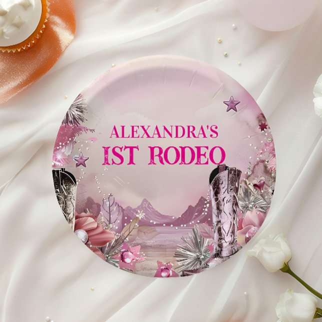 Rustic Cowboy Rodeo 1st Birthday Design Paper Plates (Creator Uploaded)