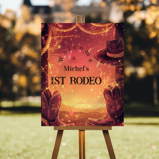 Rustic Cowboy Rodeo 1st Birthday Foam Board (Creator Uploaded)