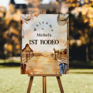 Rustic Cowboy Rodeo 1st Birthday Style Foam Board