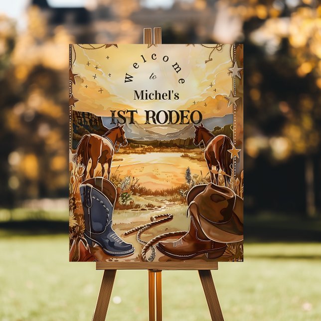 Rustic Cowboy Rodeo 1st Birthday Theme Foam Board (Creator Uploaded)