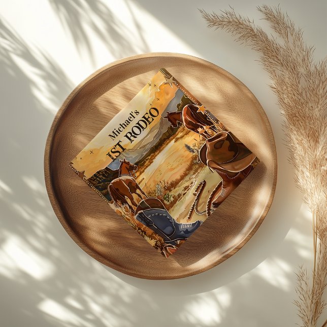 Rustic Cowboy Rodeo 1st Birthday Theme Napkins (Creator Uploaded)