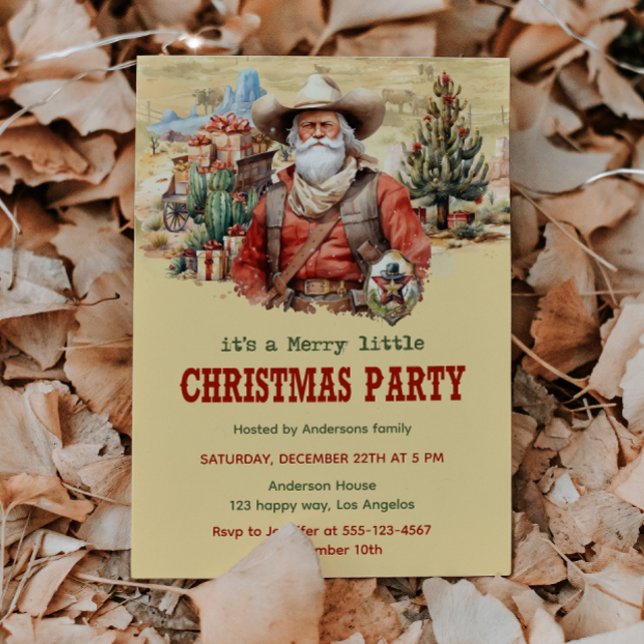 Rustic Cowboy Santa Western Christmas Party        Invitation (Creator Uploaded)