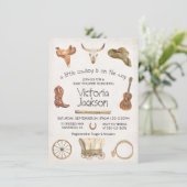 Rustic Cowboy Western Baby Shower Invitation (Standing Front)