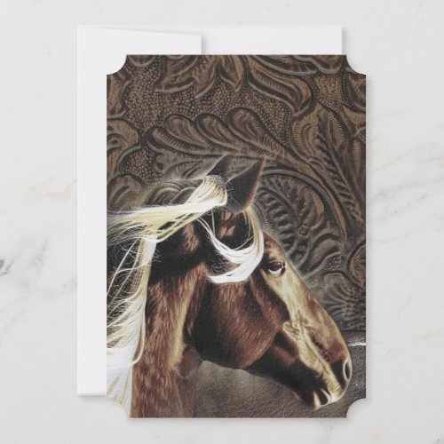 rustic cowboy western country horse wedding invitation