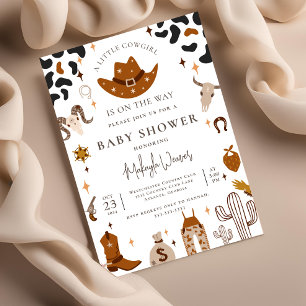 Rustic Cowboy Western Country Pink Baby Shower  Invitation