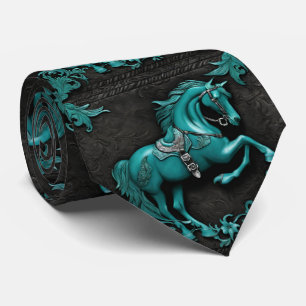 Rustic Cowboy Western Country Turquoise Horse Neck Tie