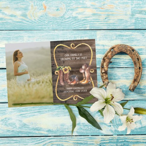 Rustic Cowboy Western Pregnancy Announcement