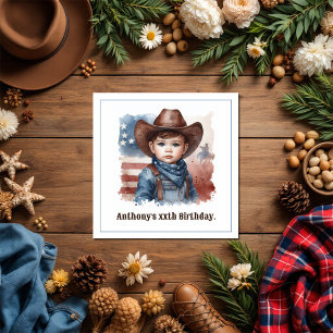 Rustic Cowboy Western Rodeo Birthday Party Napkins