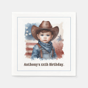 Rustic Cowboy Western Rodeo Birthday Party Napkins