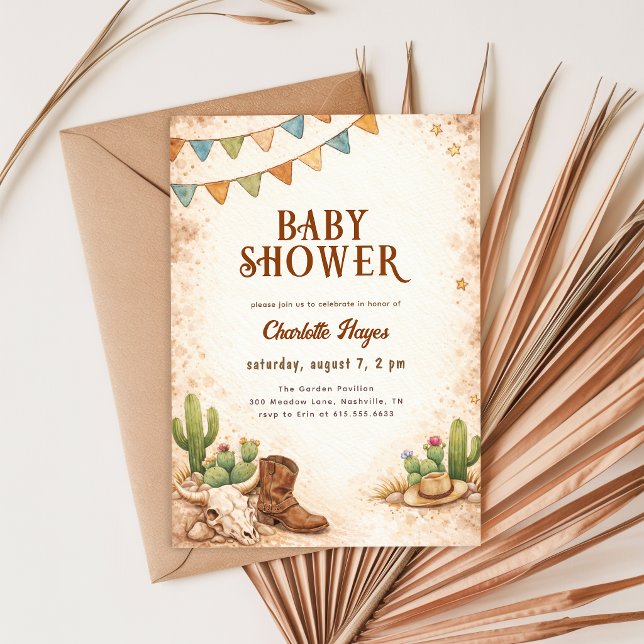 Rustic Cowboy Wild West Baby Shower Invitation (Creator Uploaded)