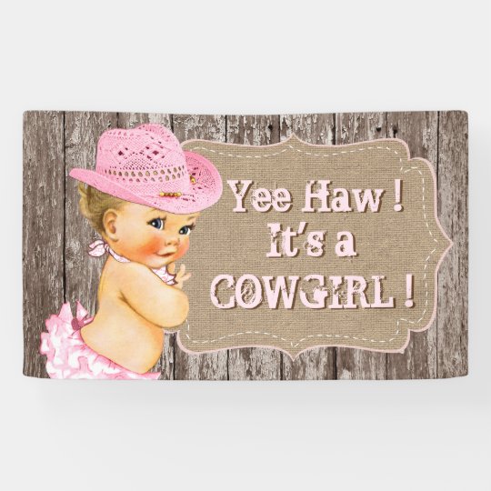 Rustic Cowgirl Baby Shower Banner | Zazzle.com