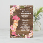 Rustic Cowgirl Baby Shower Card (Standing Front)