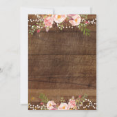 Rustic Cowgirl Baby Shower Card (Back)