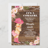 Rustic Cowgirl Baby Shower Card (Front)