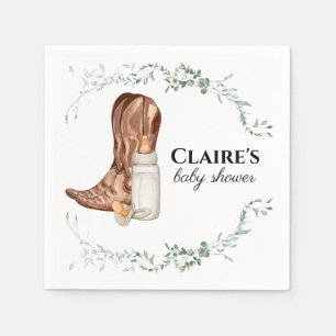 Rustic Cowgirl Baby Shower Custom Napkin