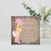 Rustic Cowgirl Baby Shower Invitation (Standing Front)