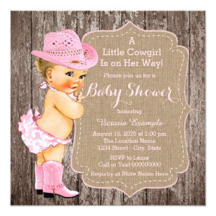 cowgirl baby shower invitations
