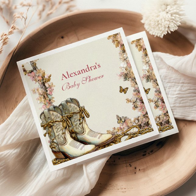 Rustic Cowgirl Boots Baby Shower Napkins (Creator Uploaded)