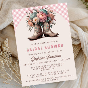 Rustic Cowgirl Boots Bridal Shower Invitation