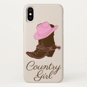 Rustic Cowgirl Boots Country Girl iPhone X Case