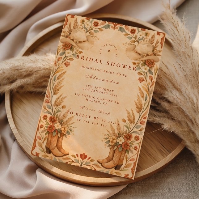 Rustic Cowgirl Bridal Shower Invitation (Creator Uploaded)