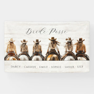 Rustic Cowgirl Bride Posse Bachelorette Party Banner