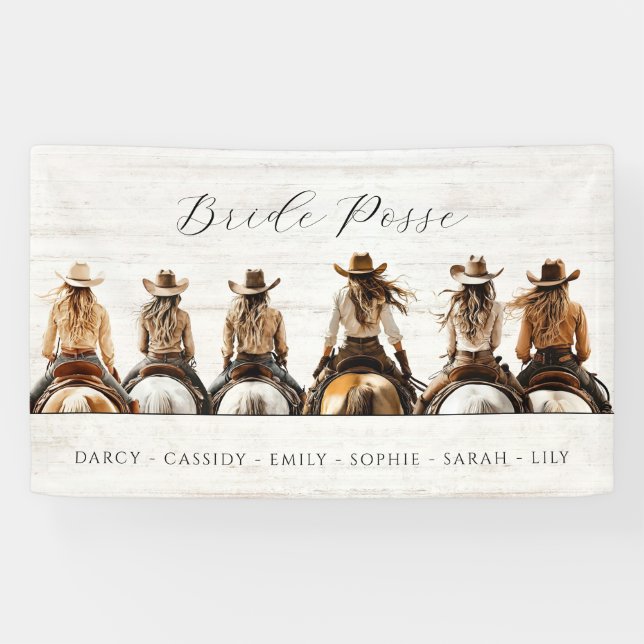 Rustic Cowgirl Bride Posse Bachelorette Party  Banner (Horizontal)