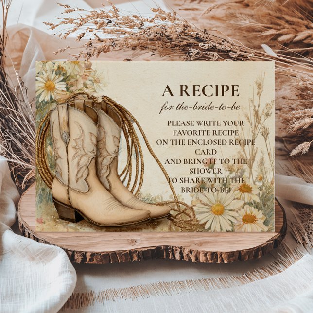 Rustic Cowgirl Daisy Bridal Shower Enclosure Card (Creator Uploaded)