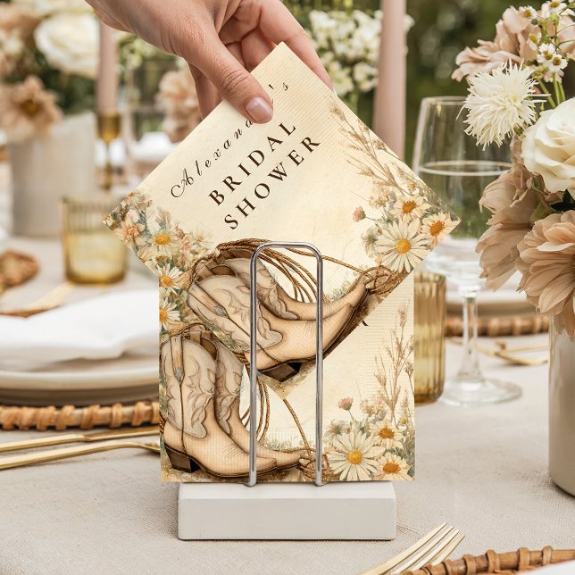 Rustic Cowgirl Daisy Bridal Shower Napkins (Creator Uploaded)