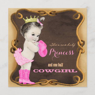 Rustic Cowgirl Princess Baby Shower Invitation