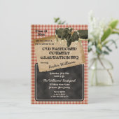 Rustic Cows Beef Backyard Grad Cookout BBQ Picnic Invitation (Standing Front)