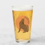 Rustic Coyote Faux Leather Cool Add Your State Glass at Zazzle