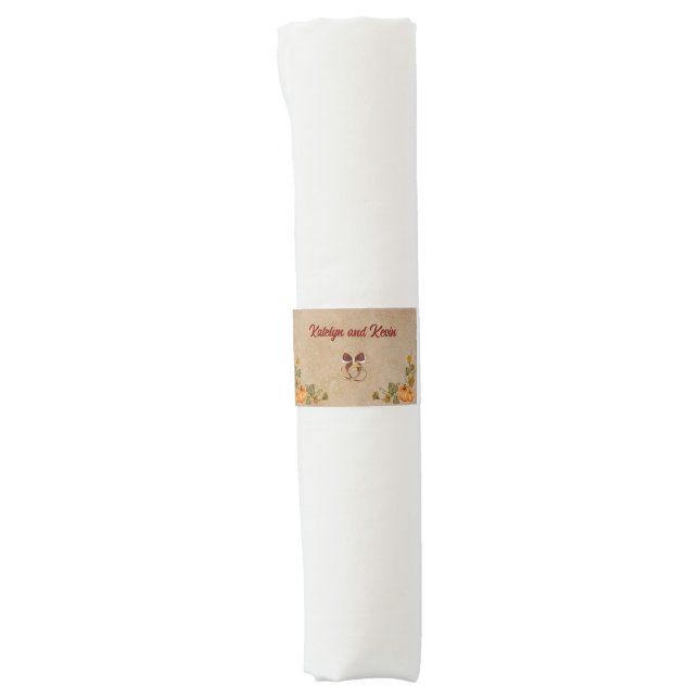 Rustic & Cozy Autumn Wedding Collection  Napkin Bands (Front)