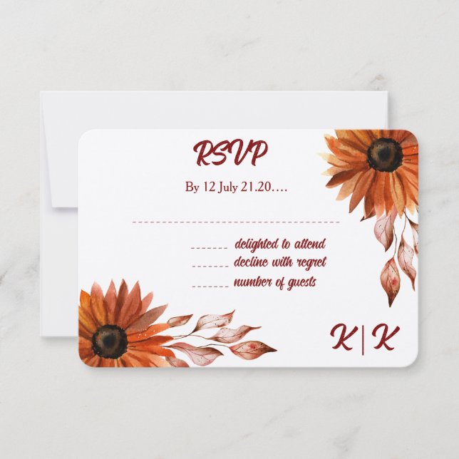 Rustic&Cozy Autumn Wedding Response Card (Front)