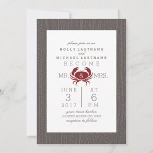 Rustic Crab Wedding Invitation