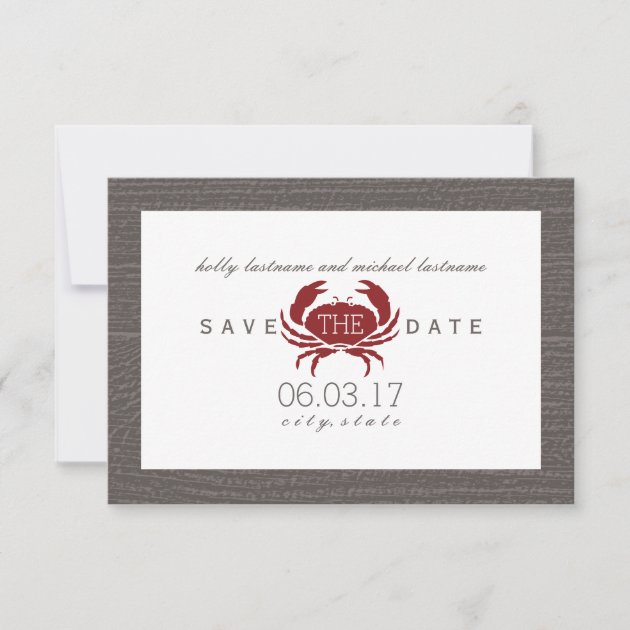 Rustic Crab Wedding Save The Date