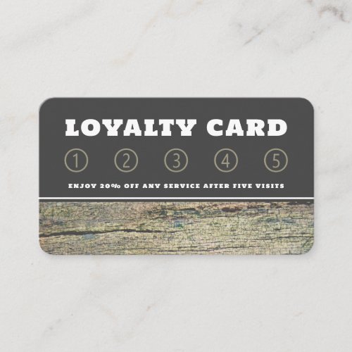 Rustic Cracked Wood Loyalty Card