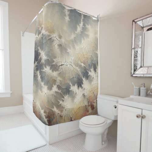 Rustic Crackle Abstract Shower Curtain