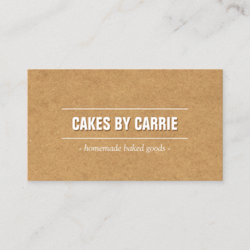 Rustic Craft Cardboard Bakery/Catering/Chef Business Card Template