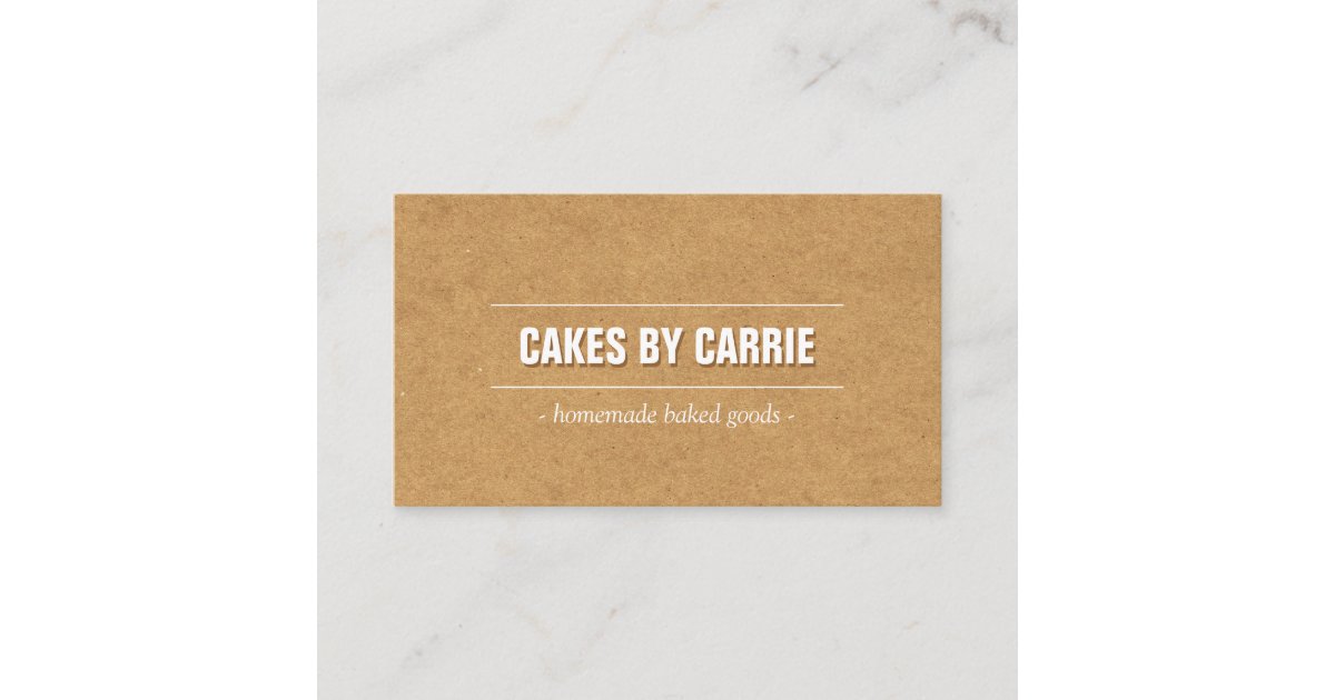 Rustic Craft Cardboard Bakery Catering Chef Business Card Zazzle Com