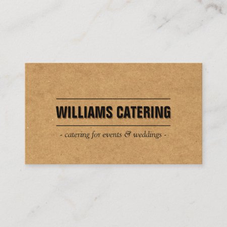 Rustic Craft Cardboard Ii Bakery/catering/chef Business Card