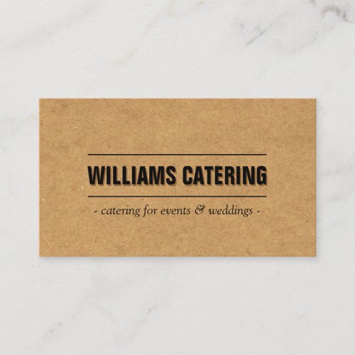 Rustic Craft Cardboard II Bakery/Catering/Chef Business Card Template