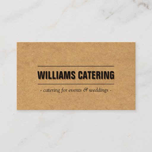 Customizable Rustic Craft Cardboard II Bakery/Catering/Chef Business Card Template