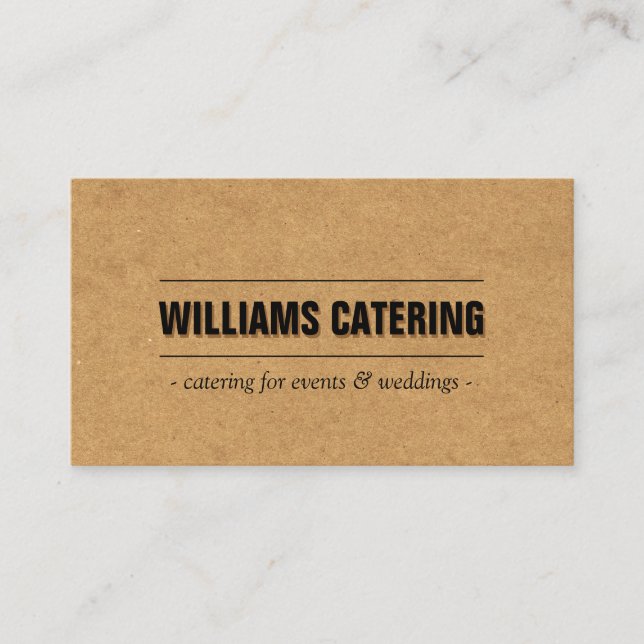 Rustic Craft Cardboard II Bakery/Catering/Chef Business Card (Front)