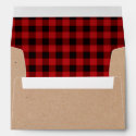 Rustic Craft Paper and Plaid Holiday Envelopes