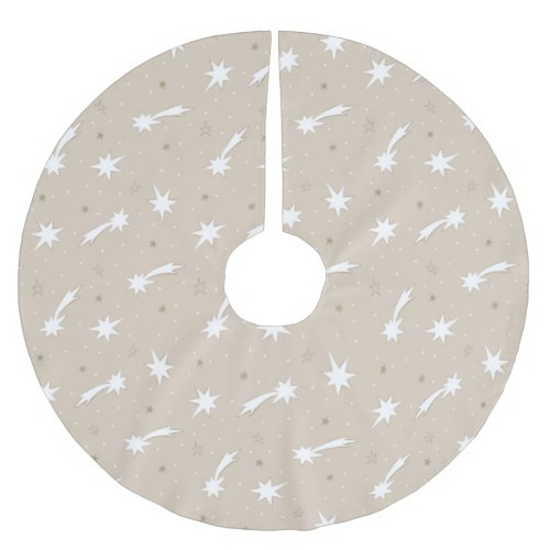 Rustic Craft Paper Christmas Star Pattern  Brushed Polyester Tree Skirt