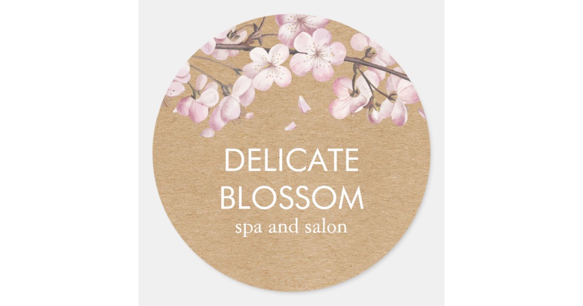 Rustic Craft Pretty Blossom Pink Classic Round Sticker | Zazzle