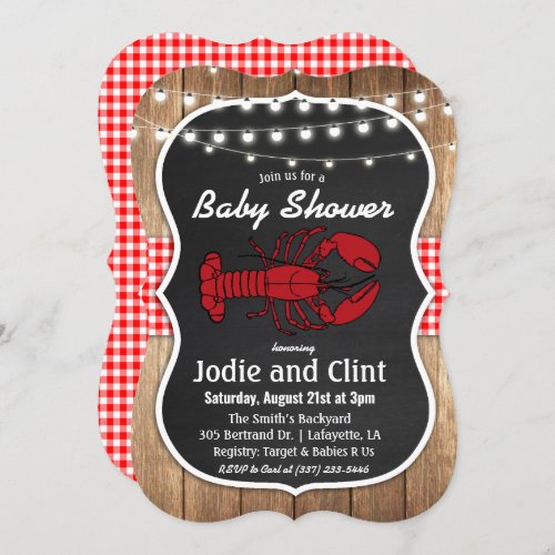 Rustic Crawfish Boil Baby Shower Invitation