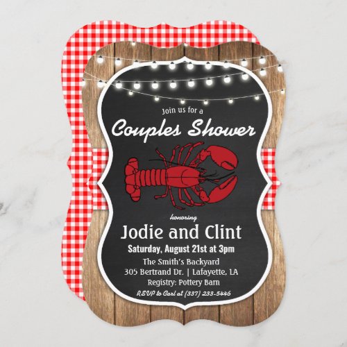 Rustic Crawfish Boil Couples Shower Invitation