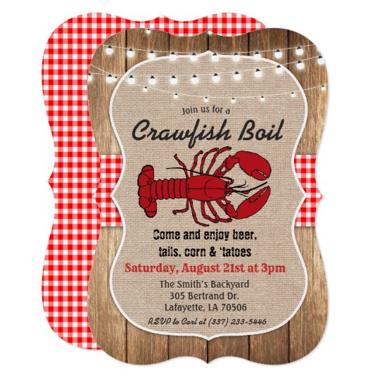 Rustic Crawfish Boil Invitation Zazzle Com